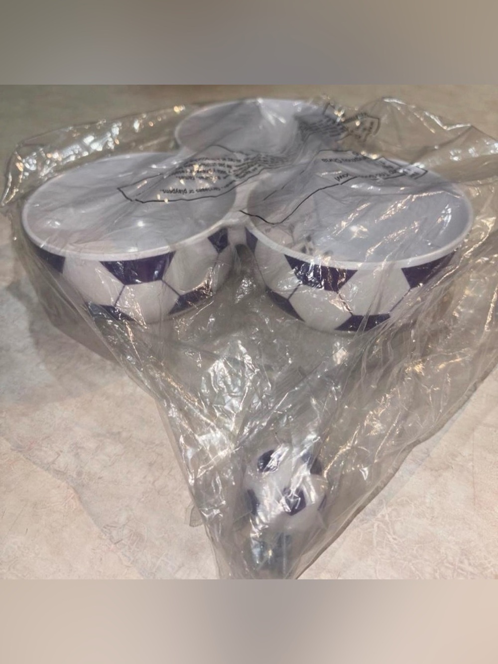 Metro Trio Soccer Snack Bowls in White
